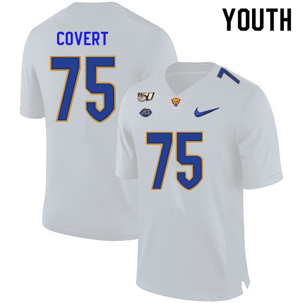 2019 Youth #75 Jimbo Covert Pitt Panthers College Football Jerseys Sale-White